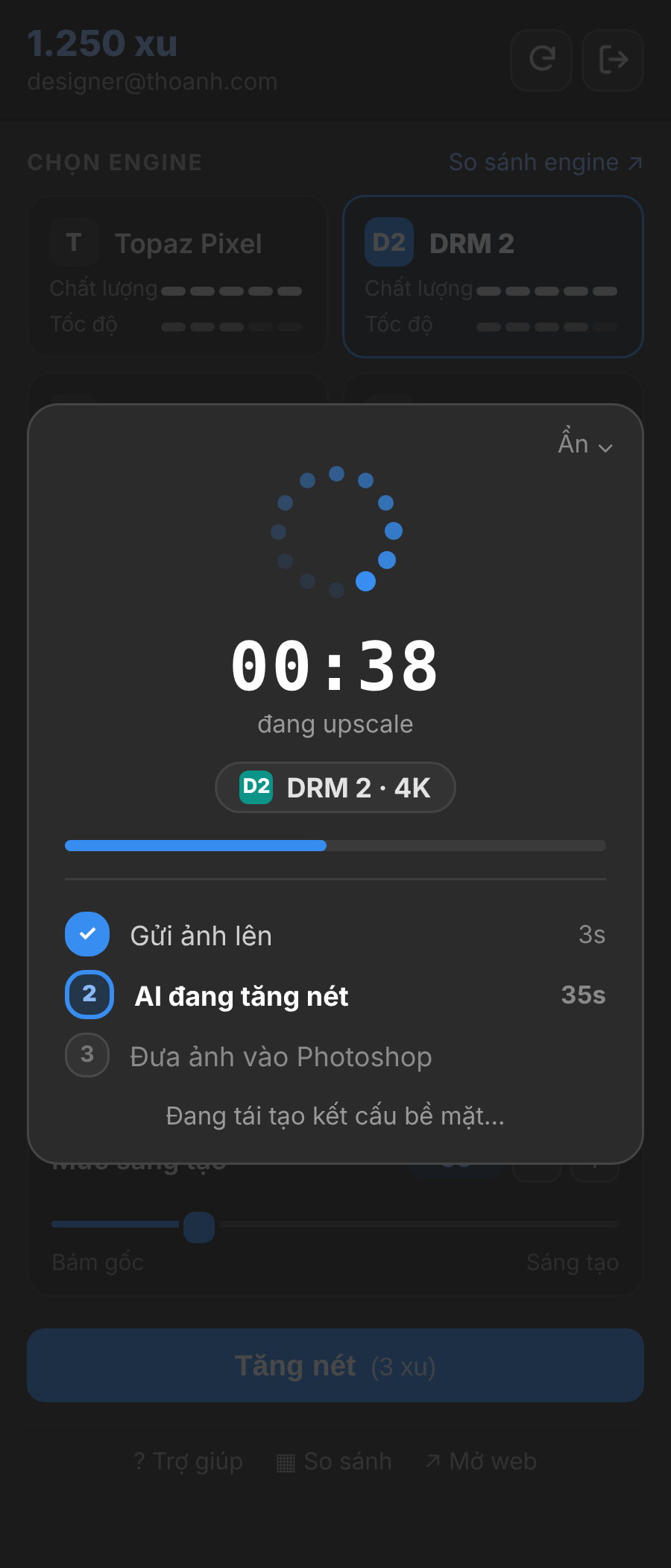 Plugin Upscale Photoshop – dang xu ly